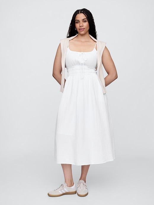 Image number 4 showing, Gauze Tie-Front Maxi Dress