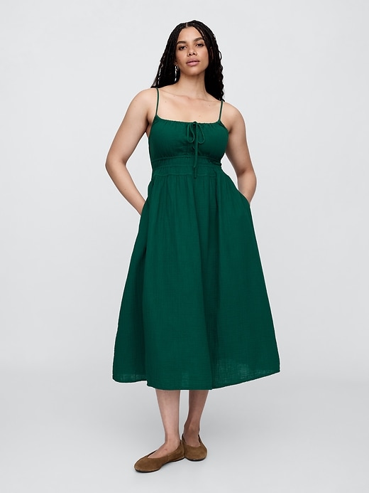 Image number 4 showing, Gauze Tie-Front Maxi Dress