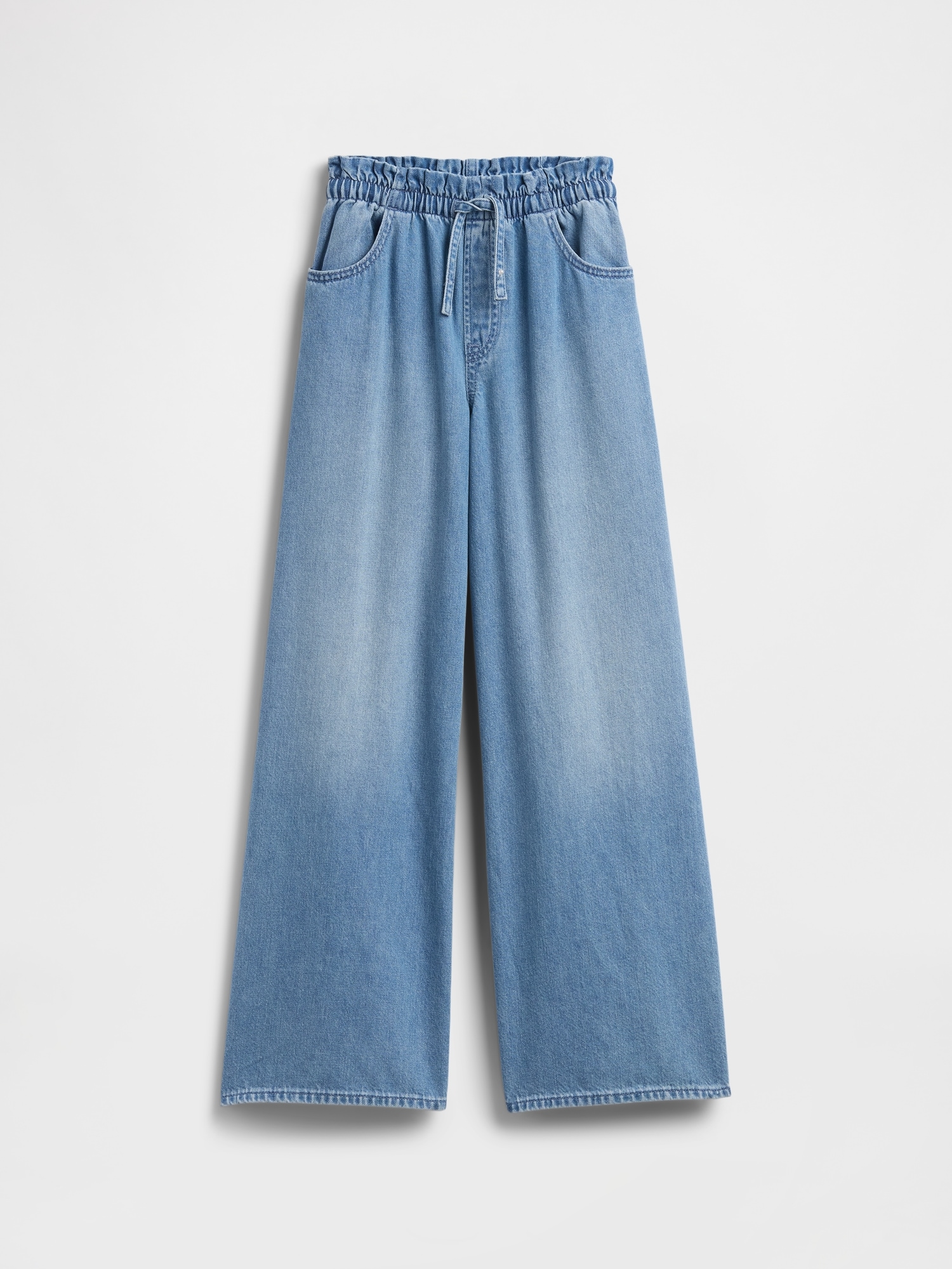 Kids High Rise Pull-On Paperbag Baggy Jeans