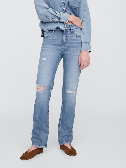 Image number 2 showing, High Rise Destructed '90s Original Straight Jeans