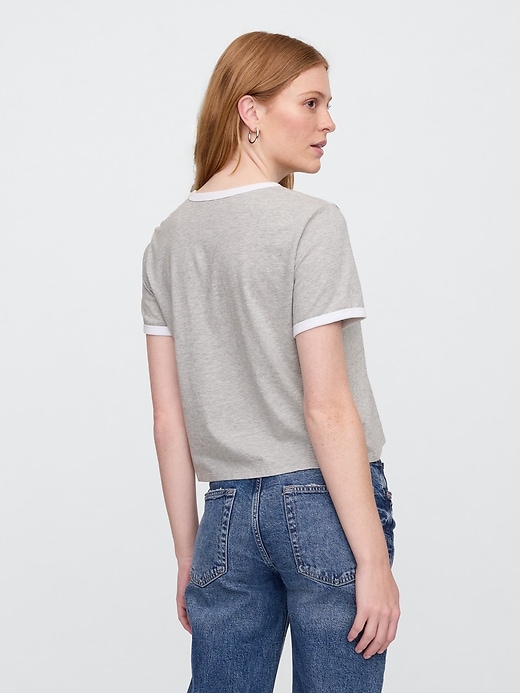 Image number 2 showing, Shrunken Graphic Ringer T-Shirt