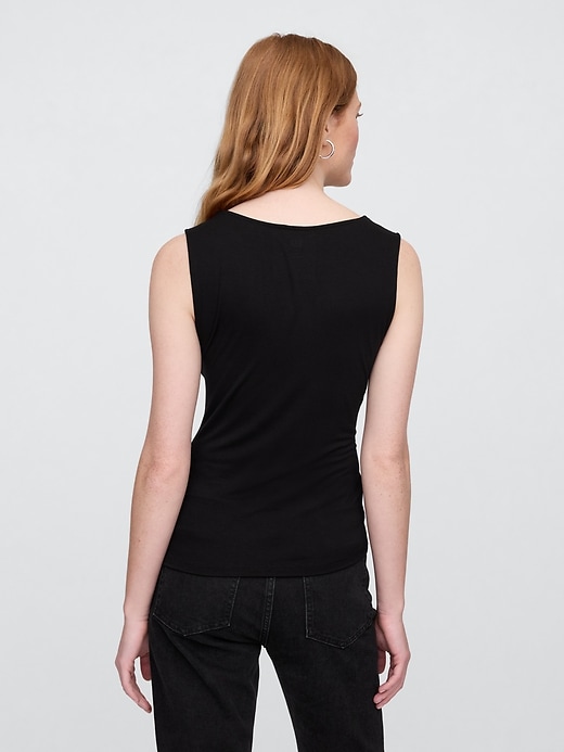 Image number 2 showing, Luxe Ribbed Ruched Tank Top