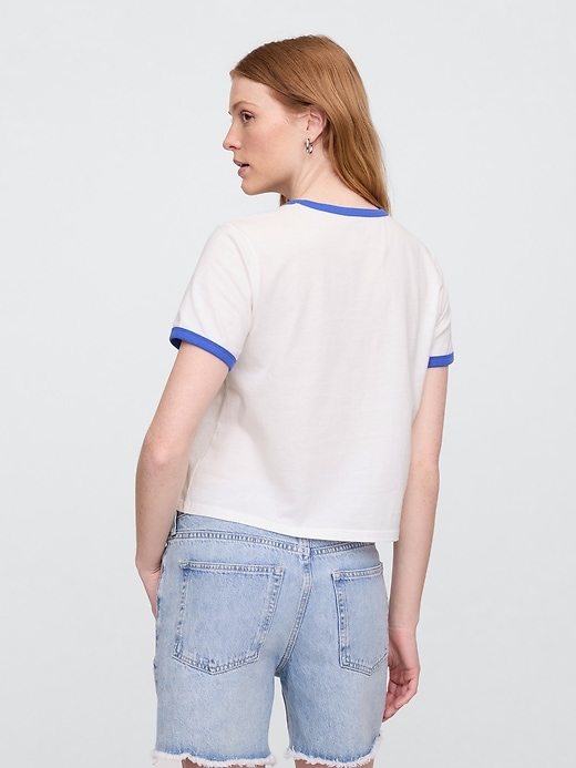 Image number 2 showing, Shrunken Graphic Ringer T-Shirt