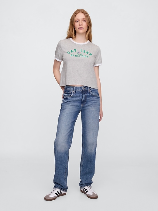Image number 3 showing, Shrunken Graphic Ringer T-Shirt