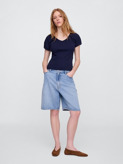 Image number 3 showing, Pointelle Puff Sleeve Top