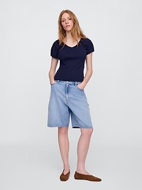Pointelle Puff Sleeve Top