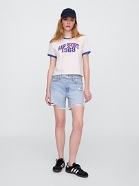 Shrunken Graphic Ringer T-Shirt