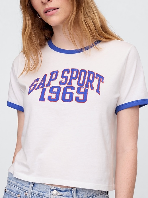 Image number 4 showing, Shrunken Graphic Ringer T-Shirt
