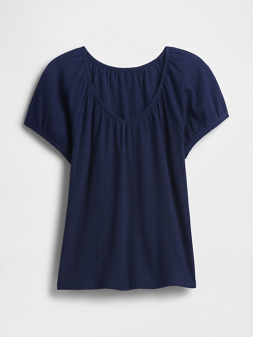 Image number 5 showing, Pointelle Puff Sleeve Top