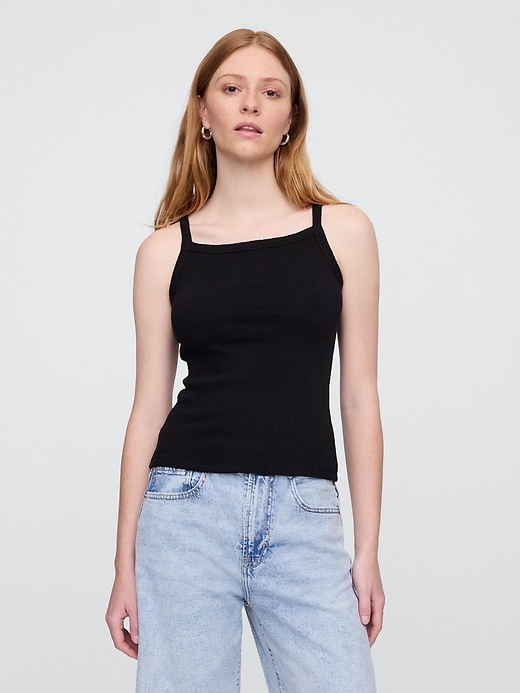 Image number 1 showing, Ribbed Squareneck Tank Top