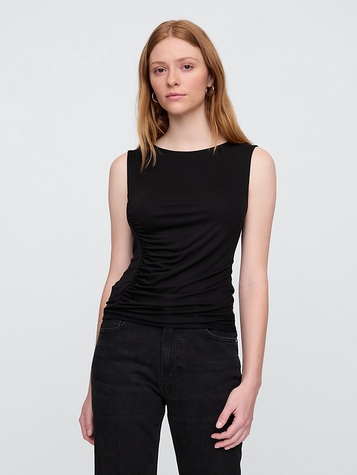 Image number 1 showing, Luxe Ribbed Ruched Tank Top
