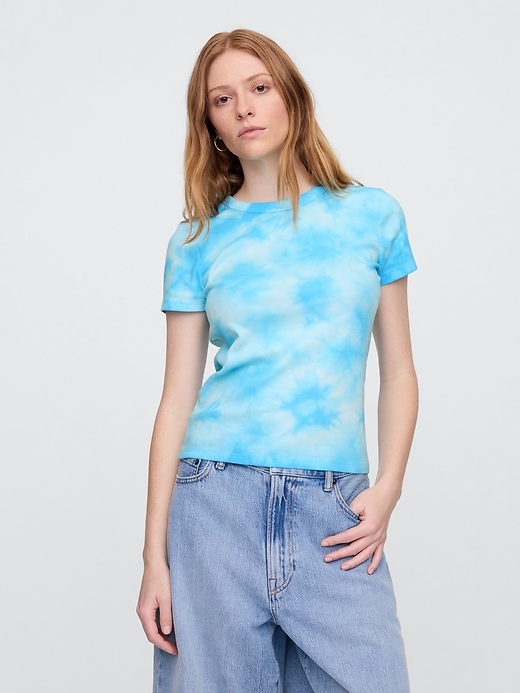 Image number 1 showing, Ribbed Tie-Dye Crewneck T-Shirt