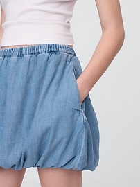 Denim Bubble Mini Skirt