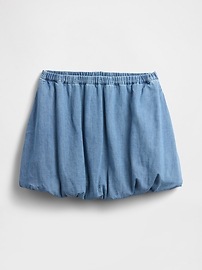 Denim Bubble Mini Skirt