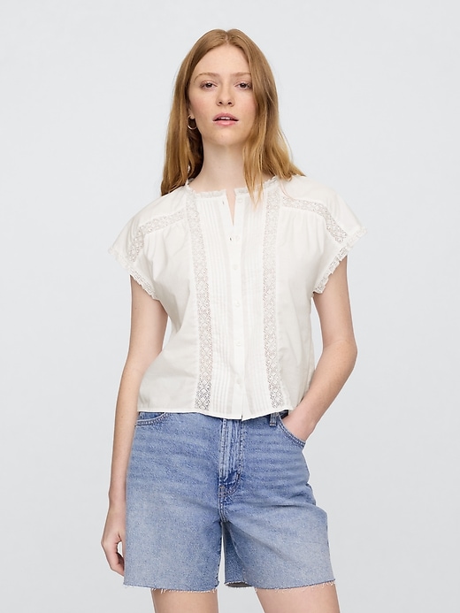 Image number 1 showing, Lace Ruffle Top
