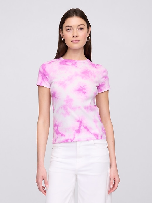 Image number 1 showing, Ribbed Tie-Dye Crewneck T-Shirt