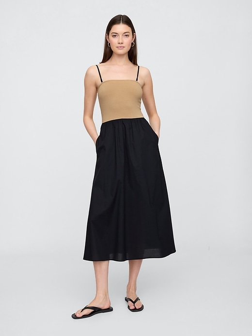 Image number 1 showing, Poplin Midi Dress