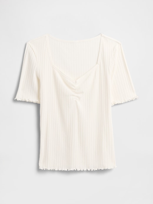 Image number 5 showing, Ribbed Pointelle Ruched Top