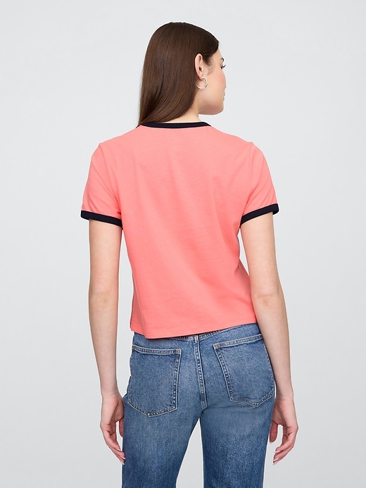 Image number 2 showing, Shrunken Graphic Ringer T-Shirt
