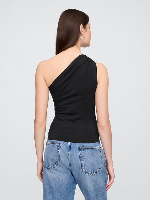 Image number 2 showing, One-Shoulder Stretch-Jersey Tank Top
