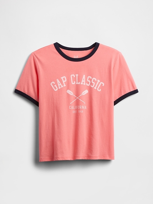 Image number 5 showing, Shrunken Graphic Ringer T-Shirt