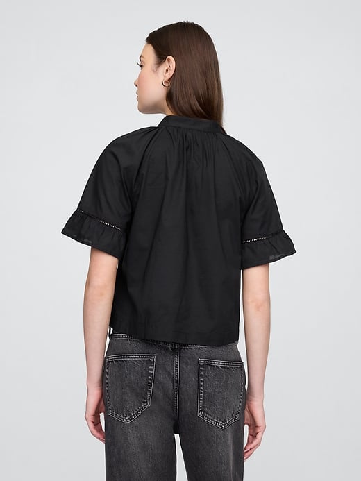 Image number 2 showing, Splitneck Tie-Front Top