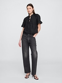 Splitneck Tie-Front Top