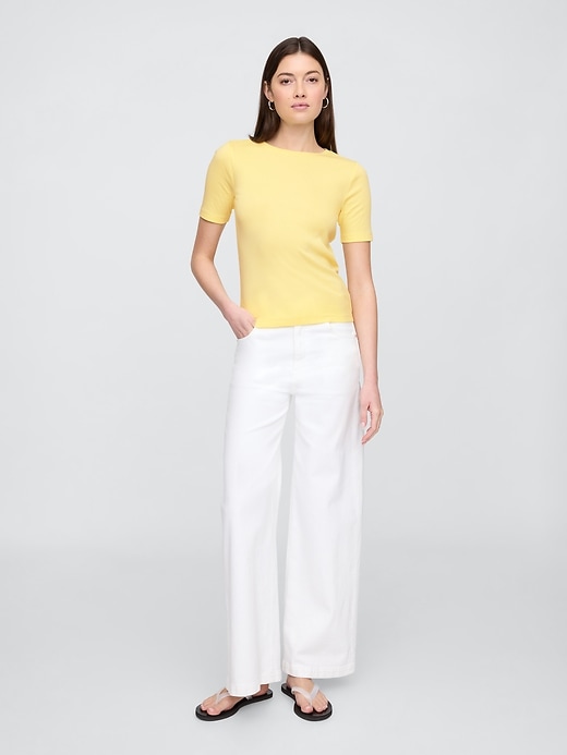 Image number 3 showing, Favorite Ribbed Crewneck T-Shirt