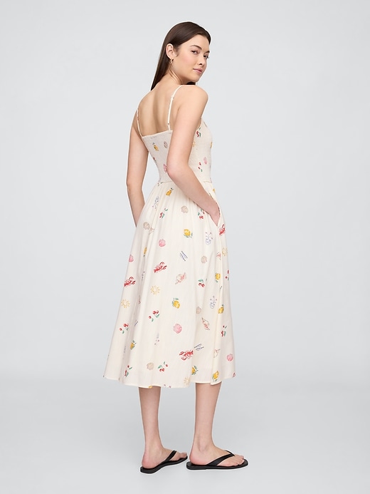 Image number 2 showing, Smocked Dip-Waist Midi Dress