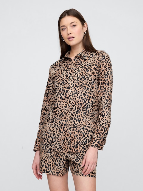 Linen-Blend Easy Shirt - Linen