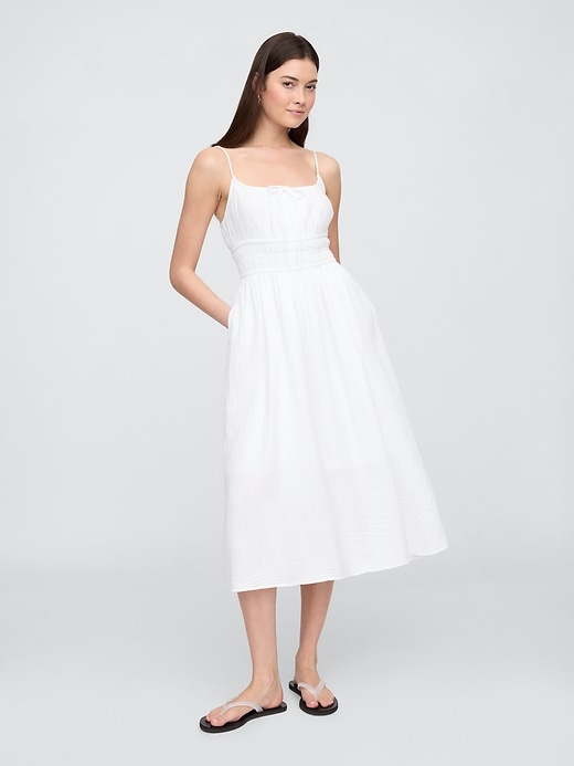Image number 1 showing, Gauze Tie-Front Maxi Dress