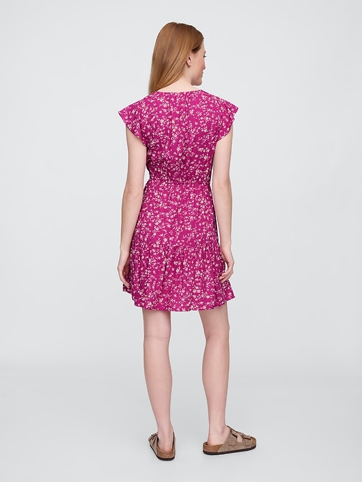 Image number 2 showing, Flutter Sleeve Tie-Waist Mini Dress
