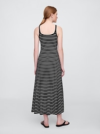 Ribbed Squareneck Midi Dress