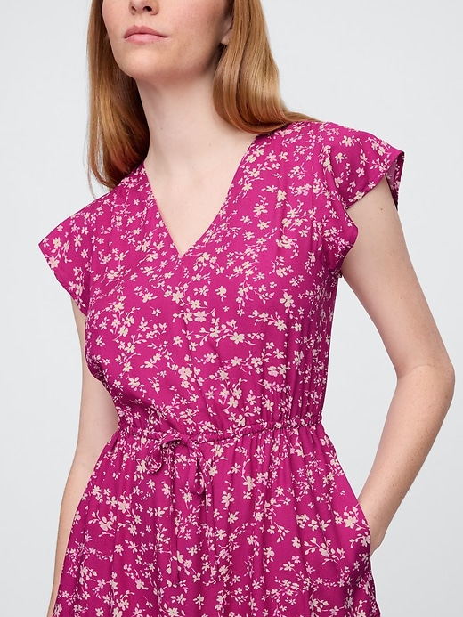 Image number 3 showing, Flutter Sleeve Tie-Waist Mini Dress