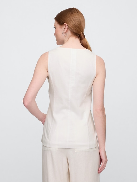 Image number 2 showing, Longline Linen-Blend Vest