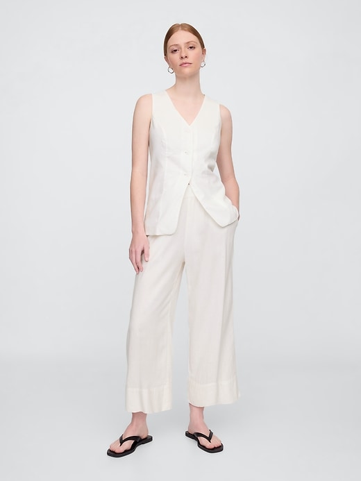 Image number 3 showing, Longline Linen-Blend Vest