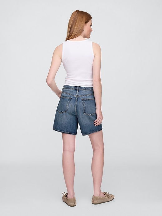 Image number 4 showing, High Rise Soft Pull-On Midi Denim Shorts