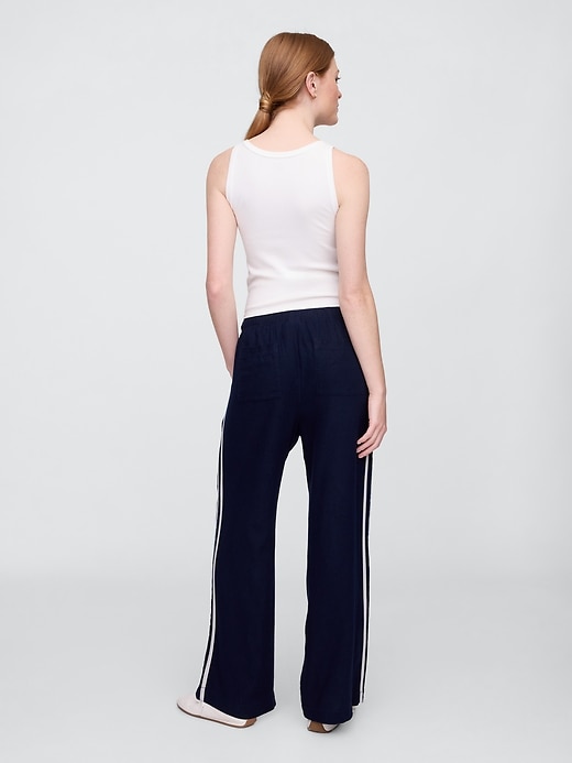 Image number 4 showing, Mid Rise Linen-Blend Wide-Leg Pants