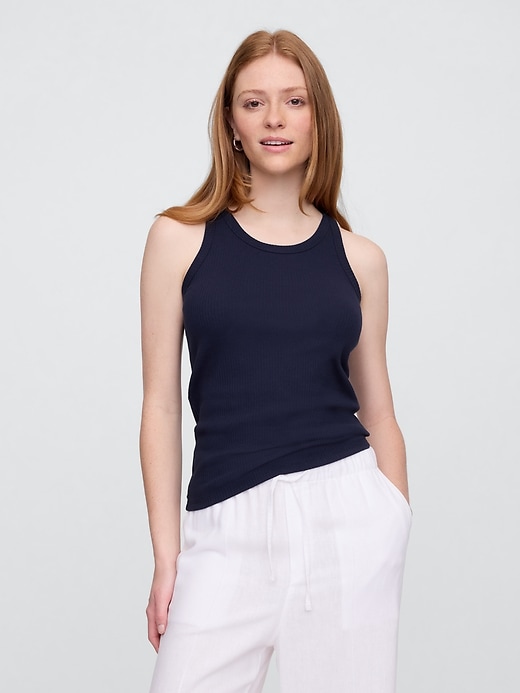 Image number 1 showing, Ribbed Scoopneck Tank Top