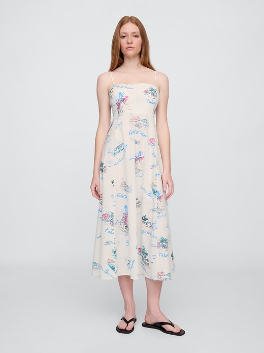 Image number 1 showing, Poplin Squareneck Maxi Dress