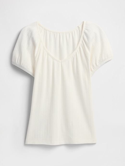 Image number 5 showing, Pointelle Puff Sleeve Top