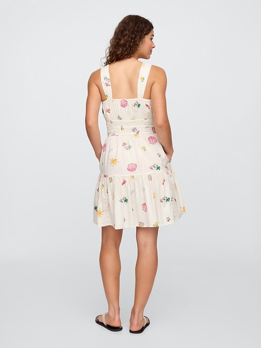 Image number 2 showing, Smocked Tie-Front Mini Dress