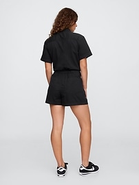 Collared Denim Romper
