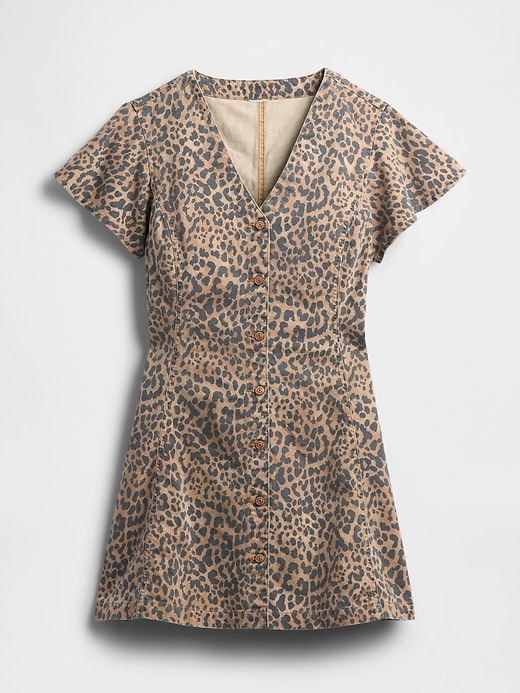 Image number 6 showing, Denim Flutter Sleeve Button-Front Mini Dress