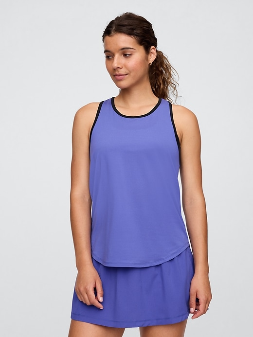 Image number 1 showing, GapFit Brushed Jersey Ringer Tank Top