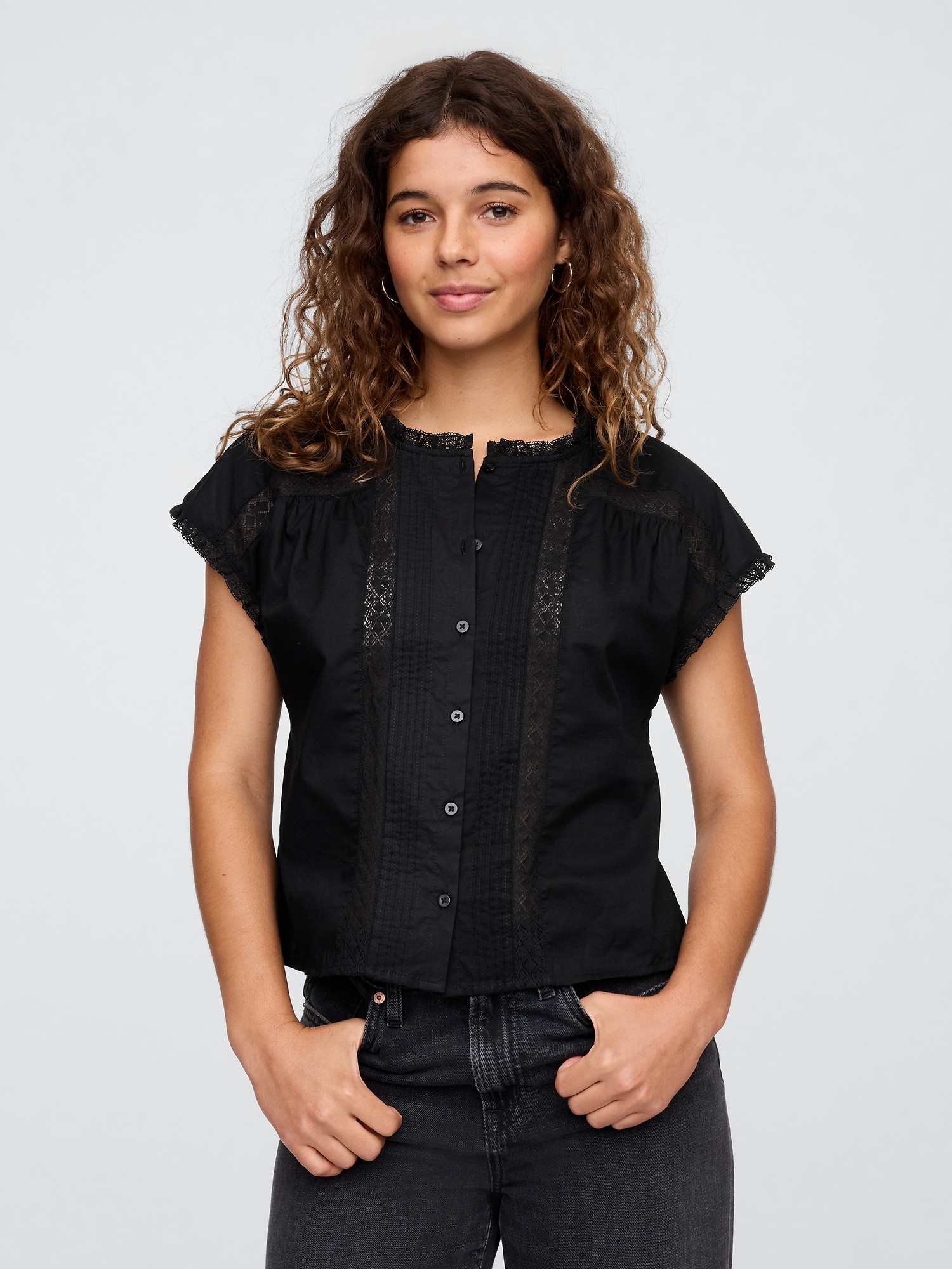 Lace Ruffle Top