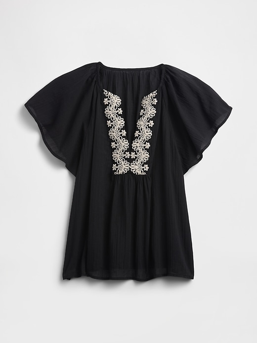 Image number 5 showing, Relaxed Gauze Flutter Sleeve Top