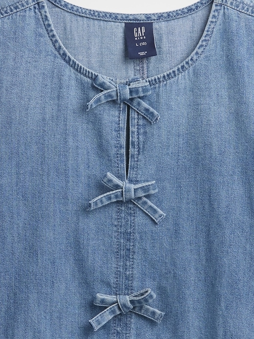 Image number 3 showing, Kids Denim Puff Sleeve Top