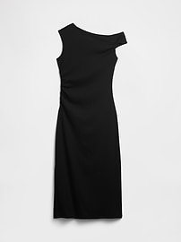 Modern Ribbed One-Shoulder Midi Dress
