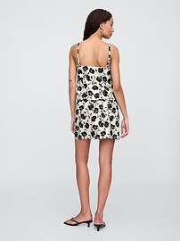 Linen-Blend Pull-On Mini Skirt